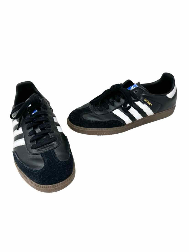 Shoe Size 8 Adidas Black Leather Sneakers