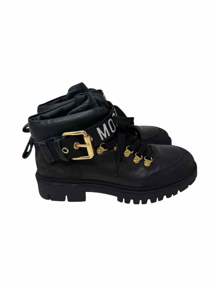 Shoe Size 36 Moschino Black Leather Boots