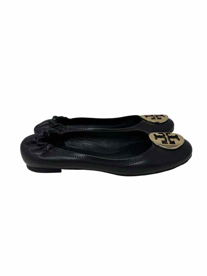 Shoe Size 7.5 Tory Burch Black Leather Flats