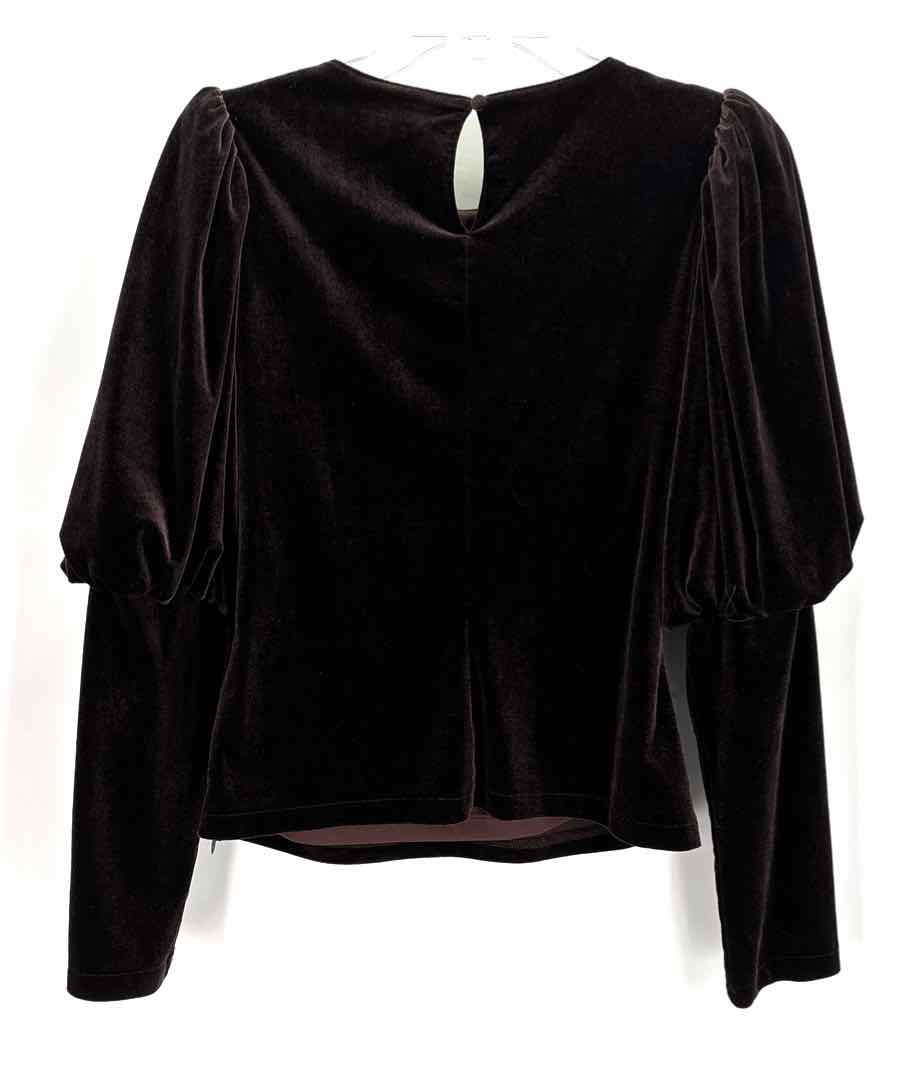 Size M SUNDAY IN BROOKLYN Brown Velvet Shirt