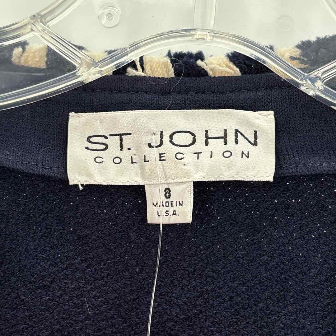 Size 8 ST JOHN Navy Knit Blazer