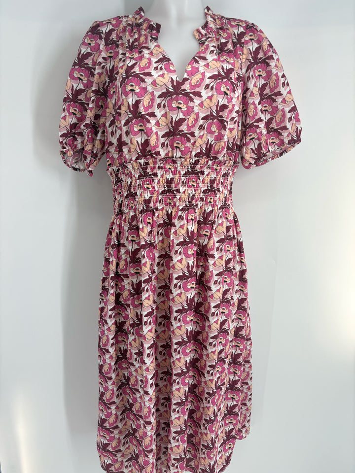 Size L J Crew PINK PRINT Dress