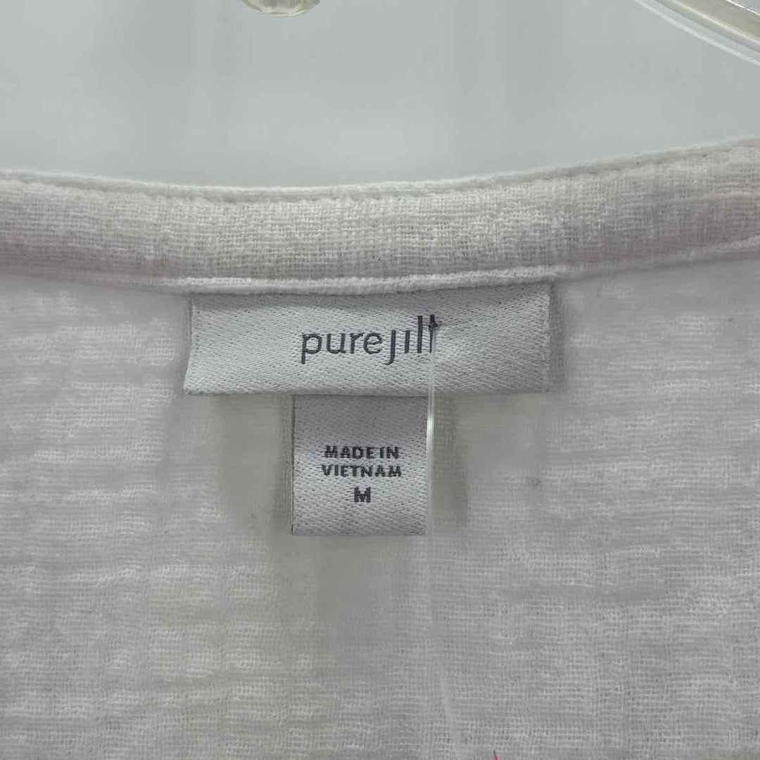 Size L J JILL White Cotton Shirt