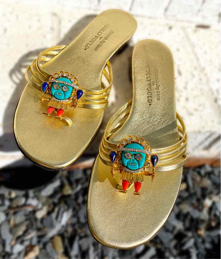 Shoe Size 7 Gold Luxury - Sandals