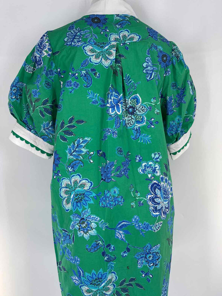Size L ENTRO Green Print Dress