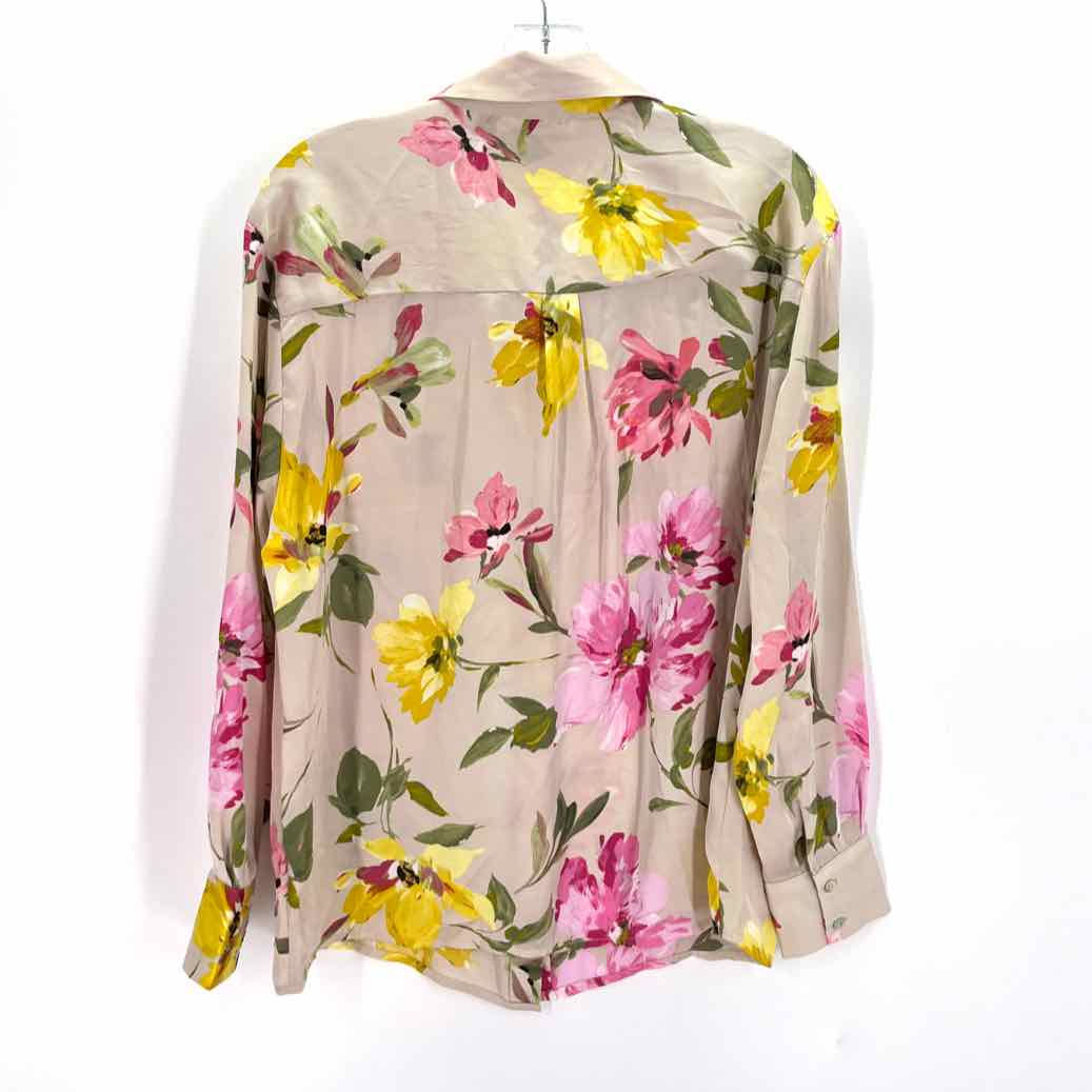 Size M Beige Sateen Shirt