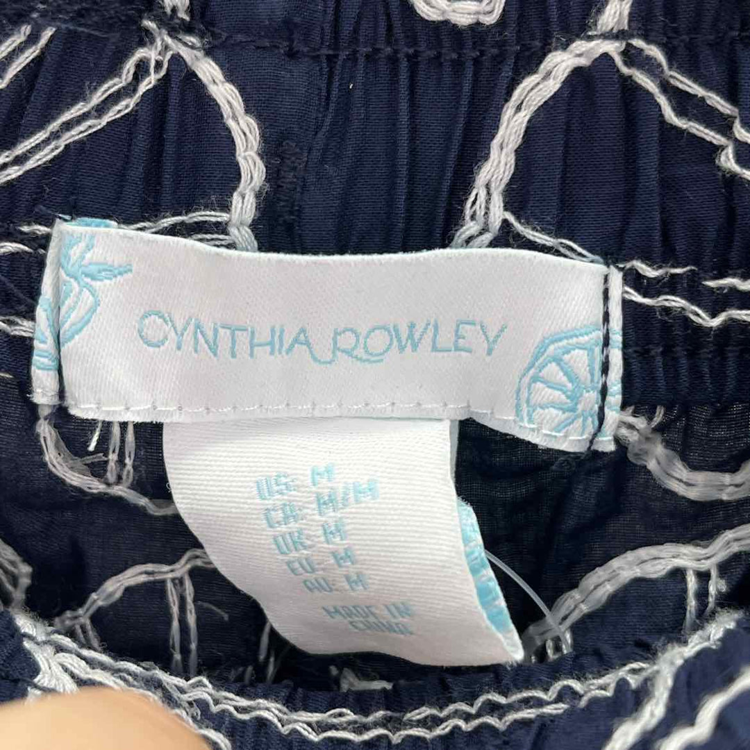 Size M CYNTHIA ROWLEY Navy Print Pants