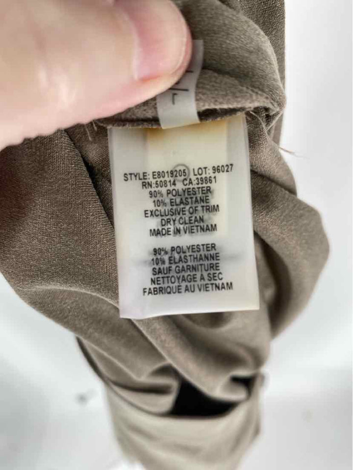 Size L TAHARI Tan Suede Down Pants