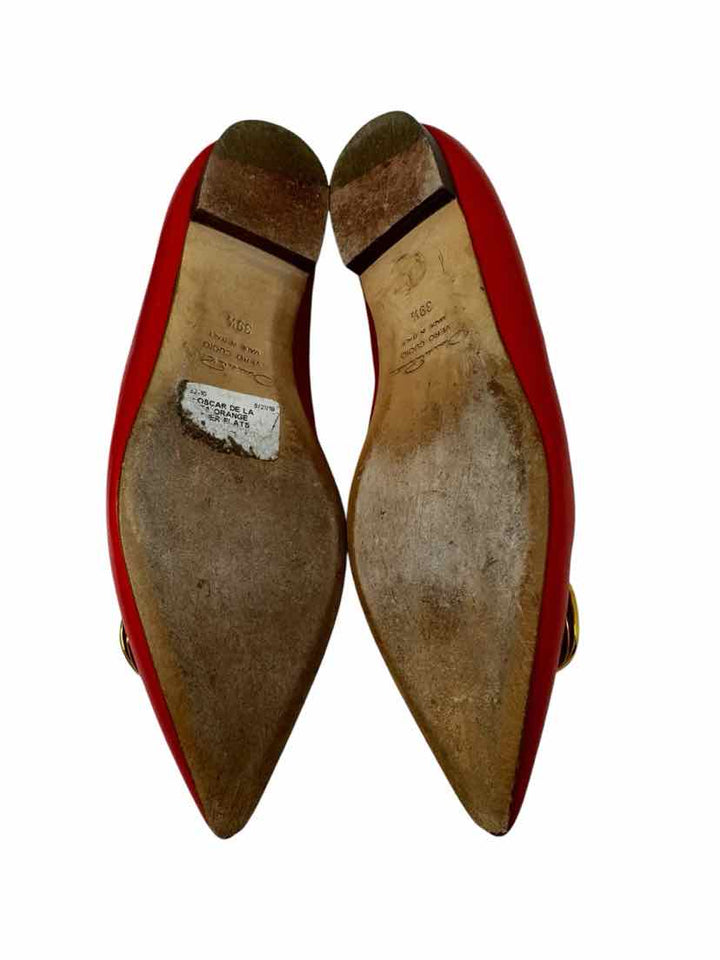 Shoe Size 39.5 OSCAR DE LA RENTE Orange Flats