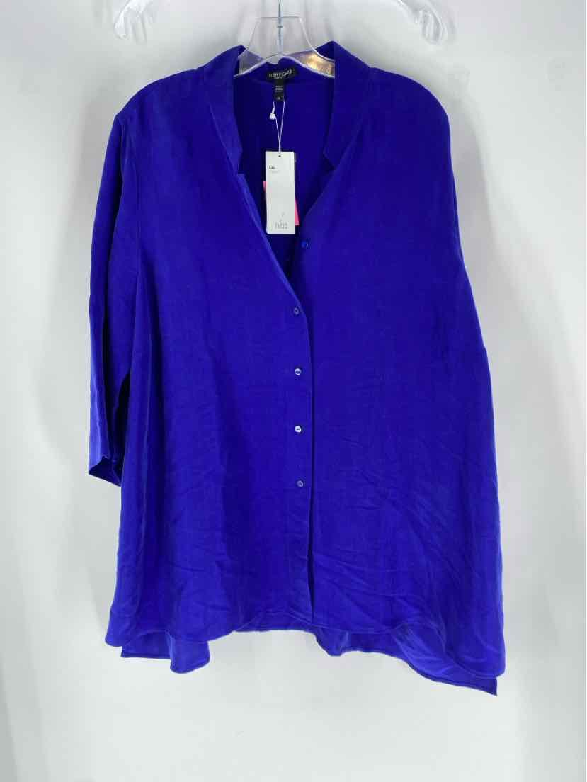 Size 1X Eileen Fisher Purple Silk Shirt