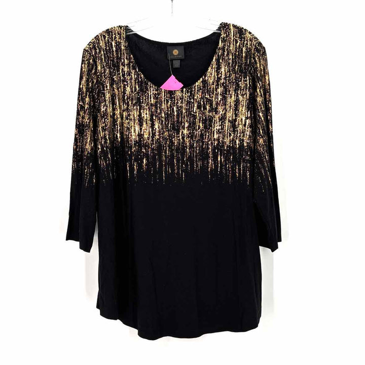 Size L JM COLLECTION Black Shirt