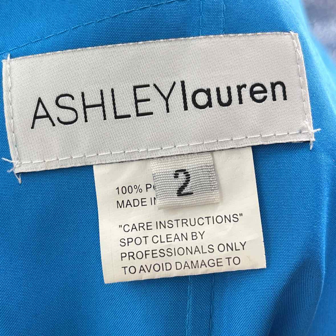 Size 2 Turquoise Satin Dress