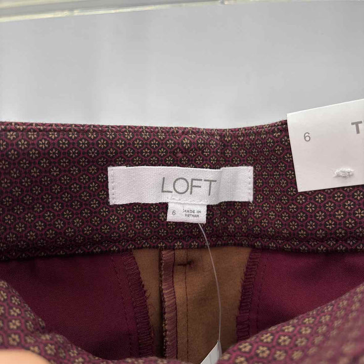 Size 6 LOFT Burgundy Pants