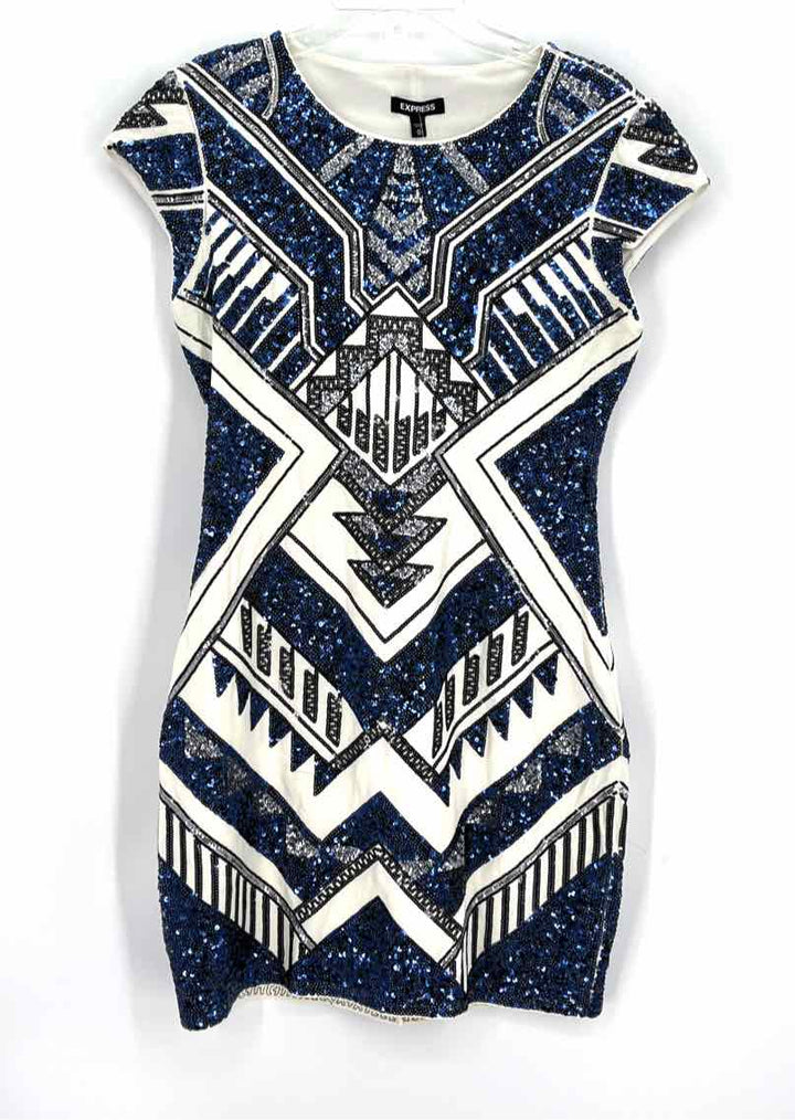 Size M EXPRESS Blue Print Dress