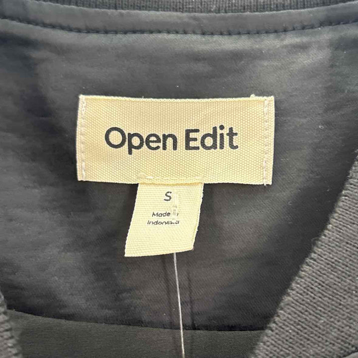 Size S OPEN EDIT Black Sateen Jacket