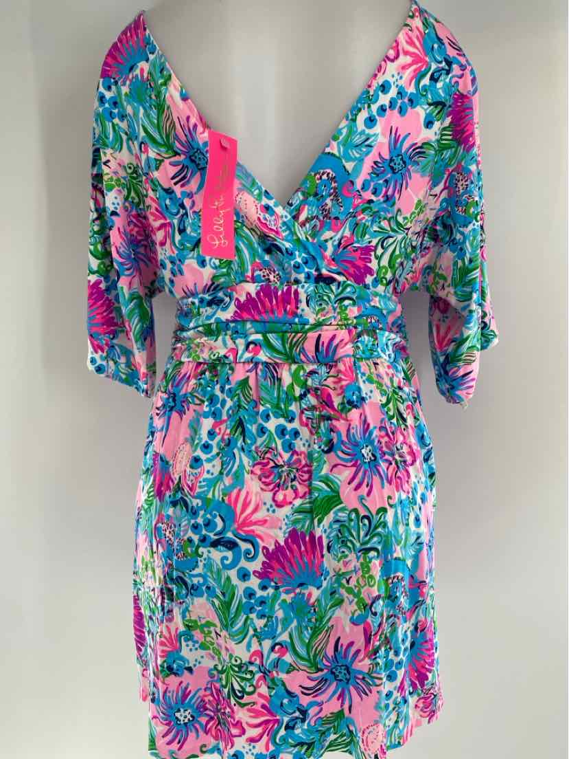 Size L Lilly Pulitzer White Print Dress