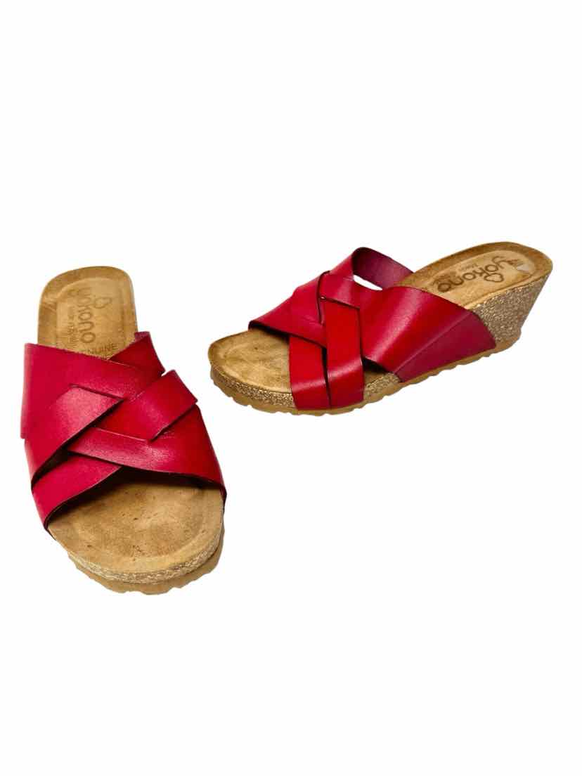 Shoe Size 7.5 Red Leather Sandals