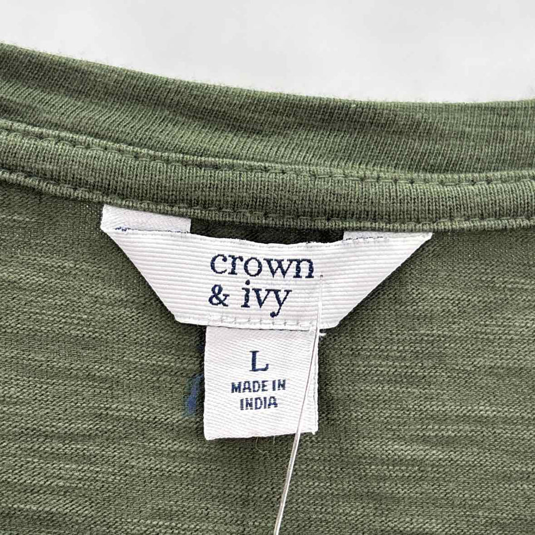 Size L CROWN & IVY Olive Shirt