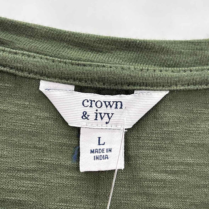 Size L CROWN & IVY Olive Shirt