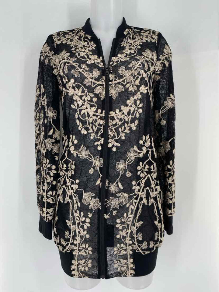Size XXS BCBG Black Print Shirt