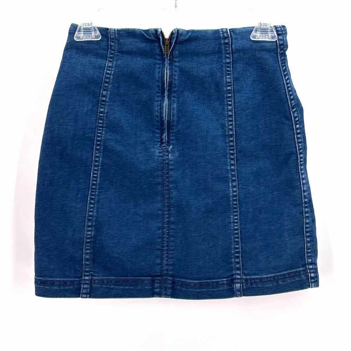 Size 2 FREE PEOPLE Blue Denim Skirt Suit