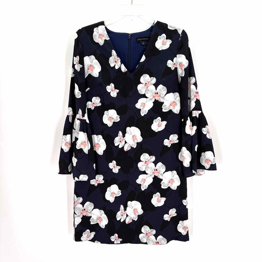 Size 4 Banana Republic Navy Print Dress