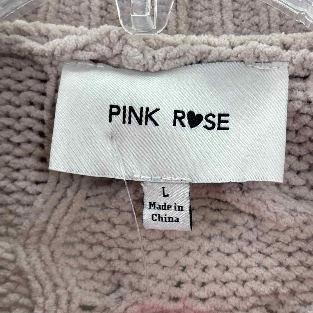 Size L PINK ROSE Tan Sweater