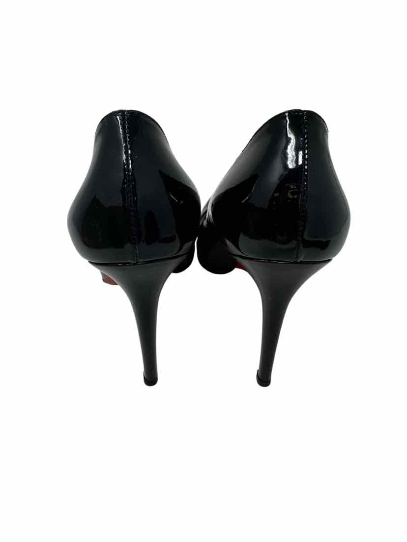 Shoe Size 39.5 CHRISTIAN LOUBOUTIN Black PATENT Luxury - Heels