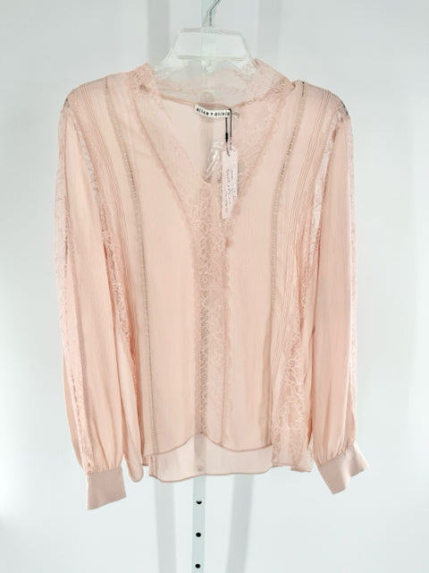 Size L Alice + Olivia Pink Lace Shirt