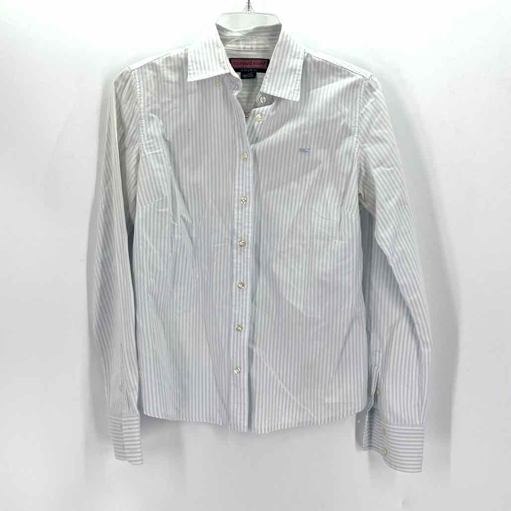 Size 6 Vineyard Vines Blue Print Shirt