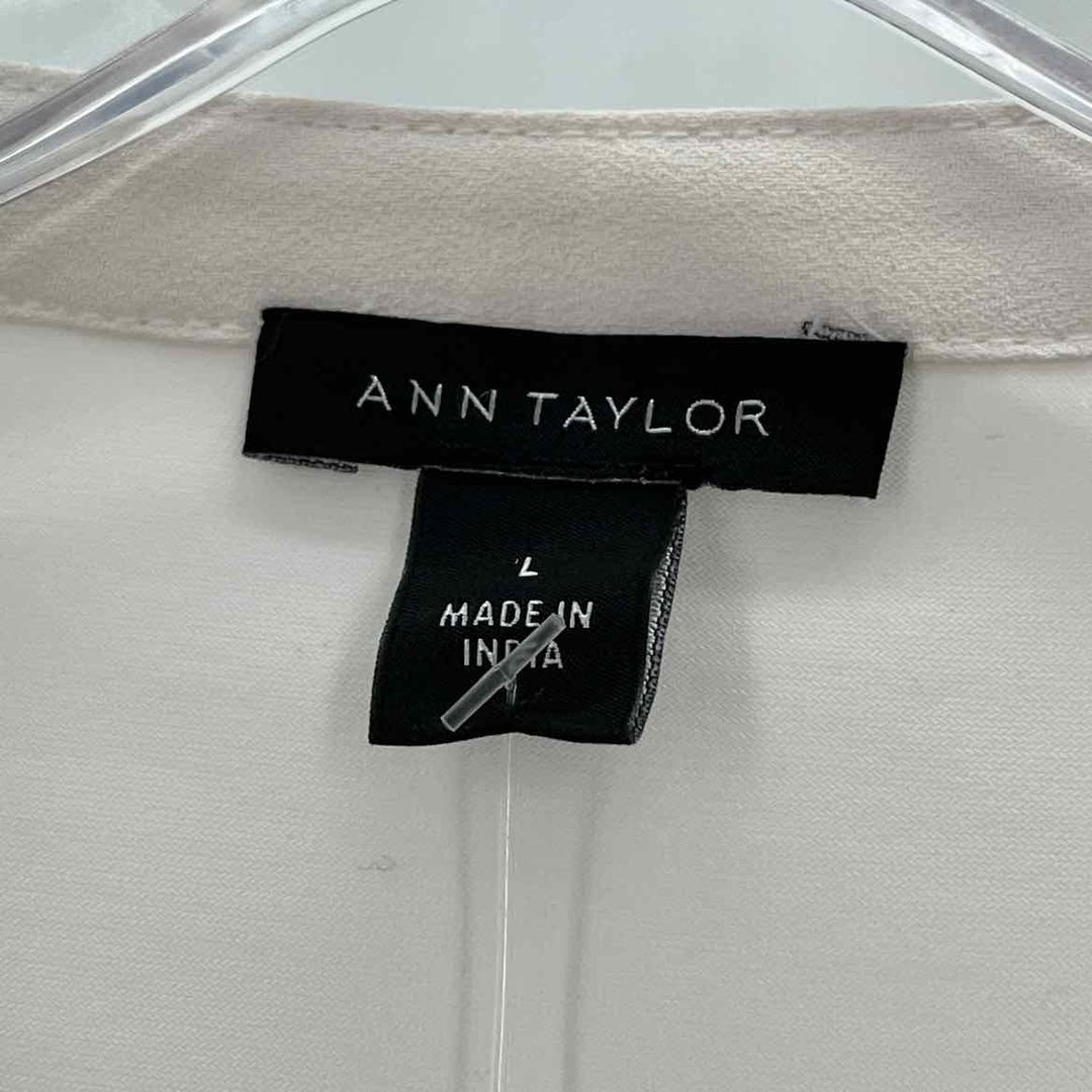 Size L Ann Taylor Cream Shirt