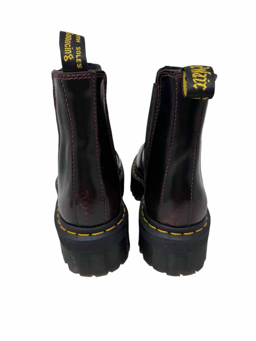 Shoe Size 37 DOC MARTENS Burgundy Leather Boots