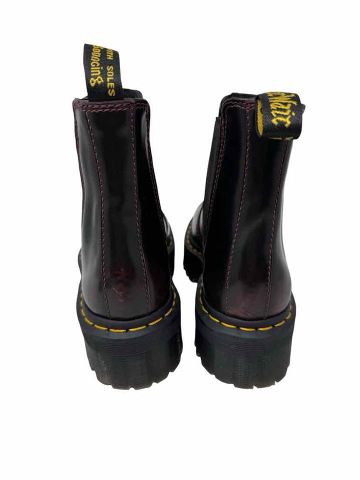Shoe Size 37 DOC MARTENS Burgundy Leather Boots