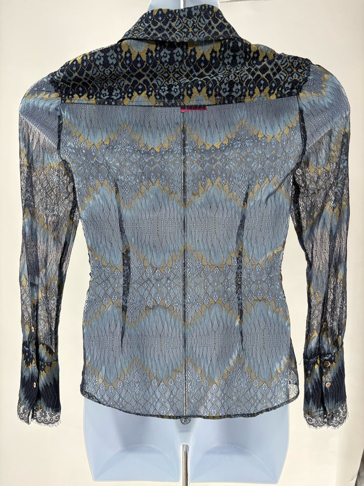 Size S Ramy Brook Blue Lace Shirt