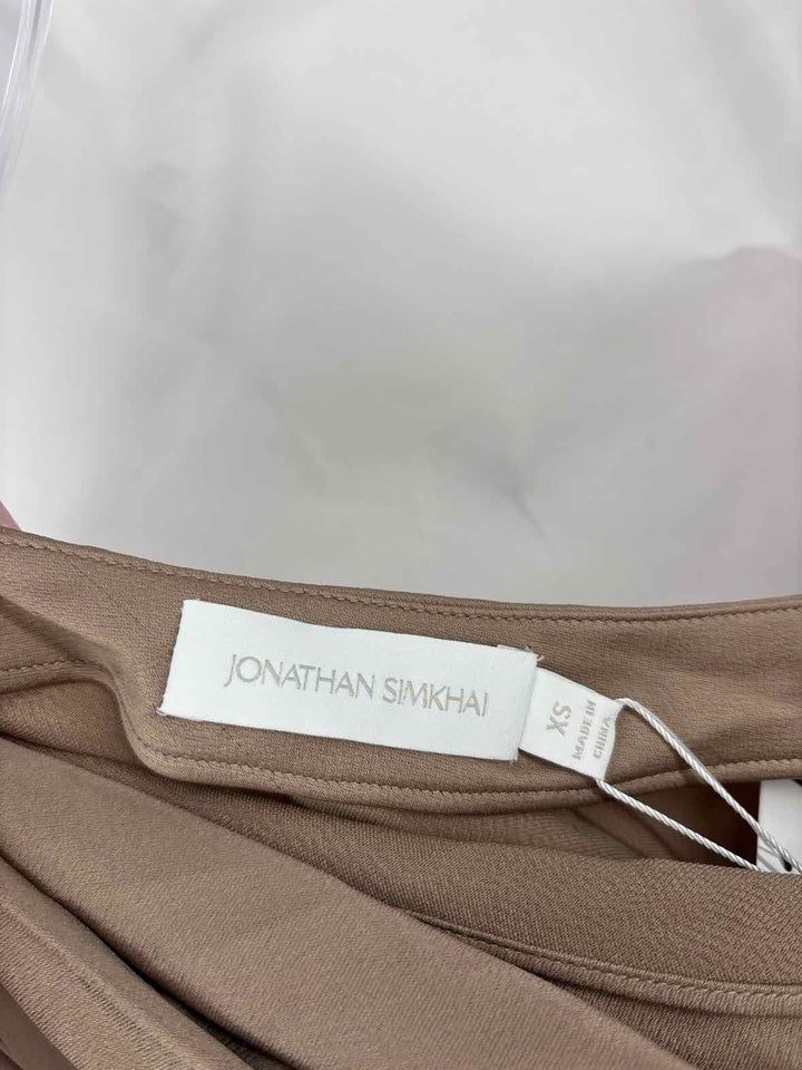 Size XS JONATHAN SIMKHAI Bronze Silk Shirt