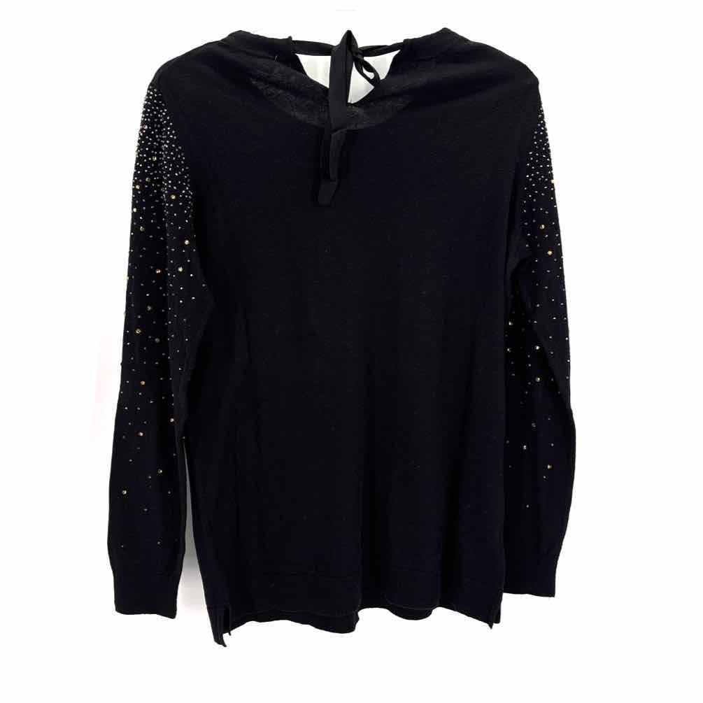 Size L LOFT Black Knit Beaded Sweater