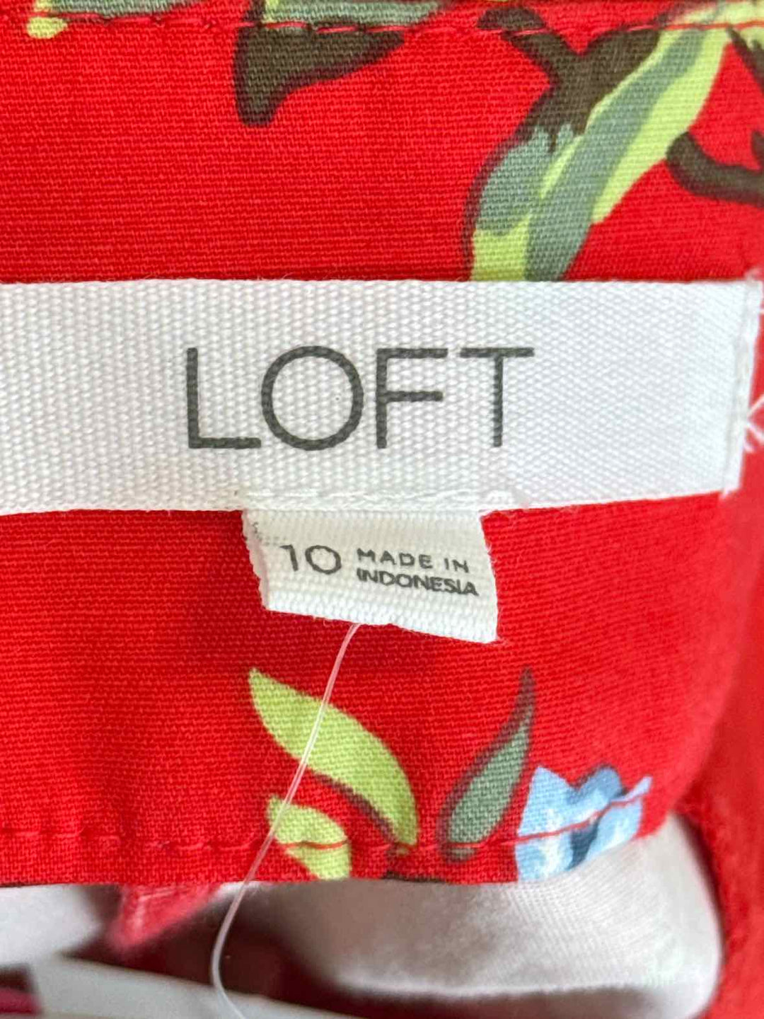 Size 10 LOFT Red Print Shorts