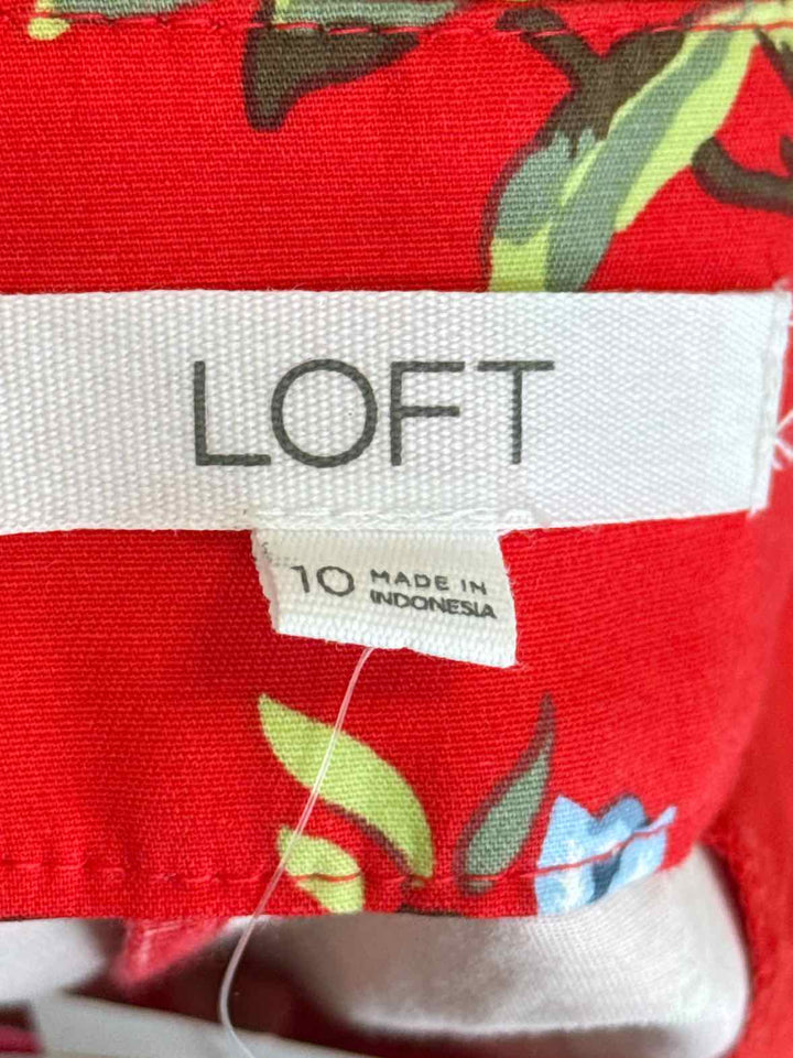 Size 10 LOFT Red Print Shorts