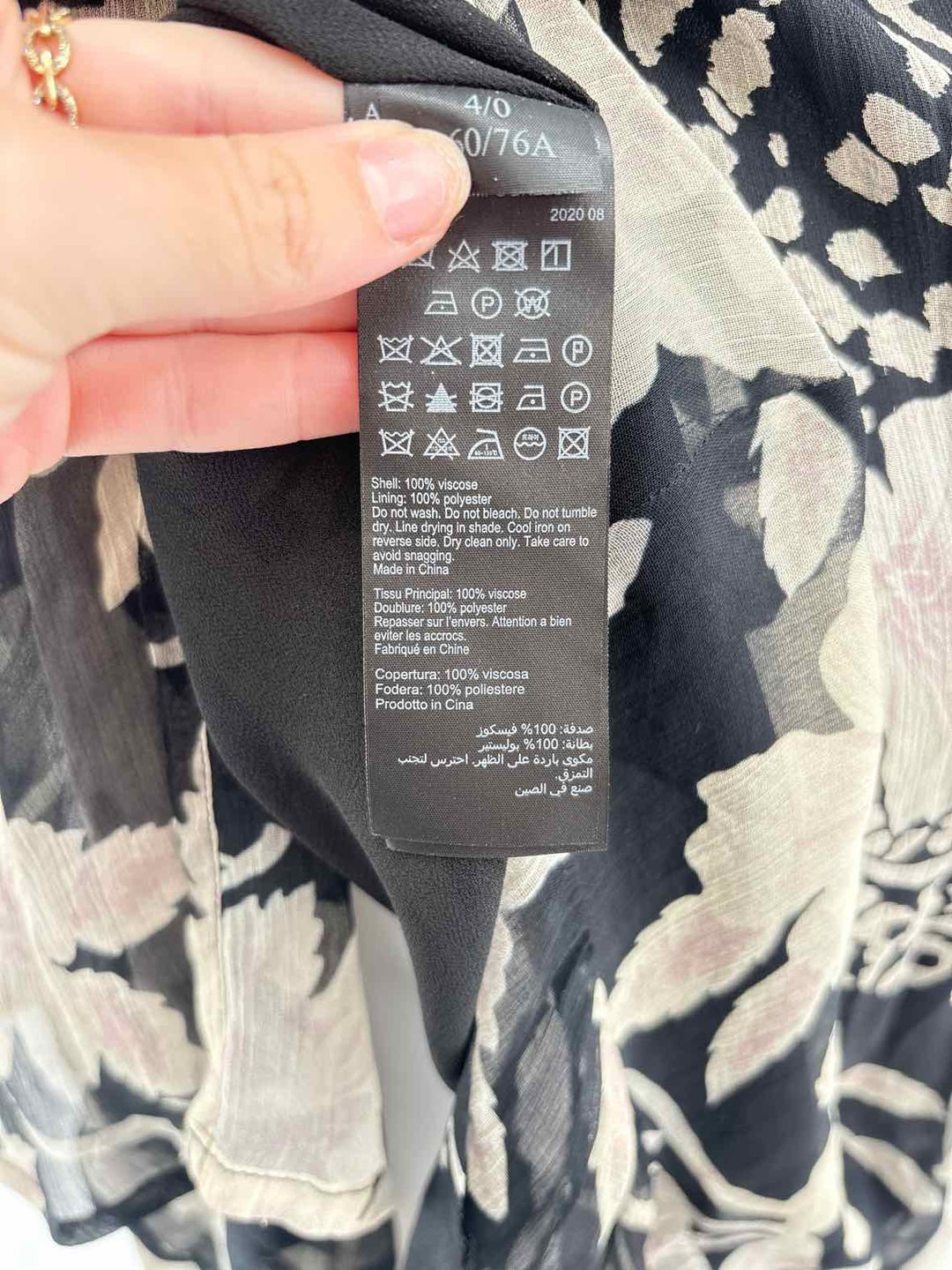 Size 0 ALLSAINTS Black Print Dress