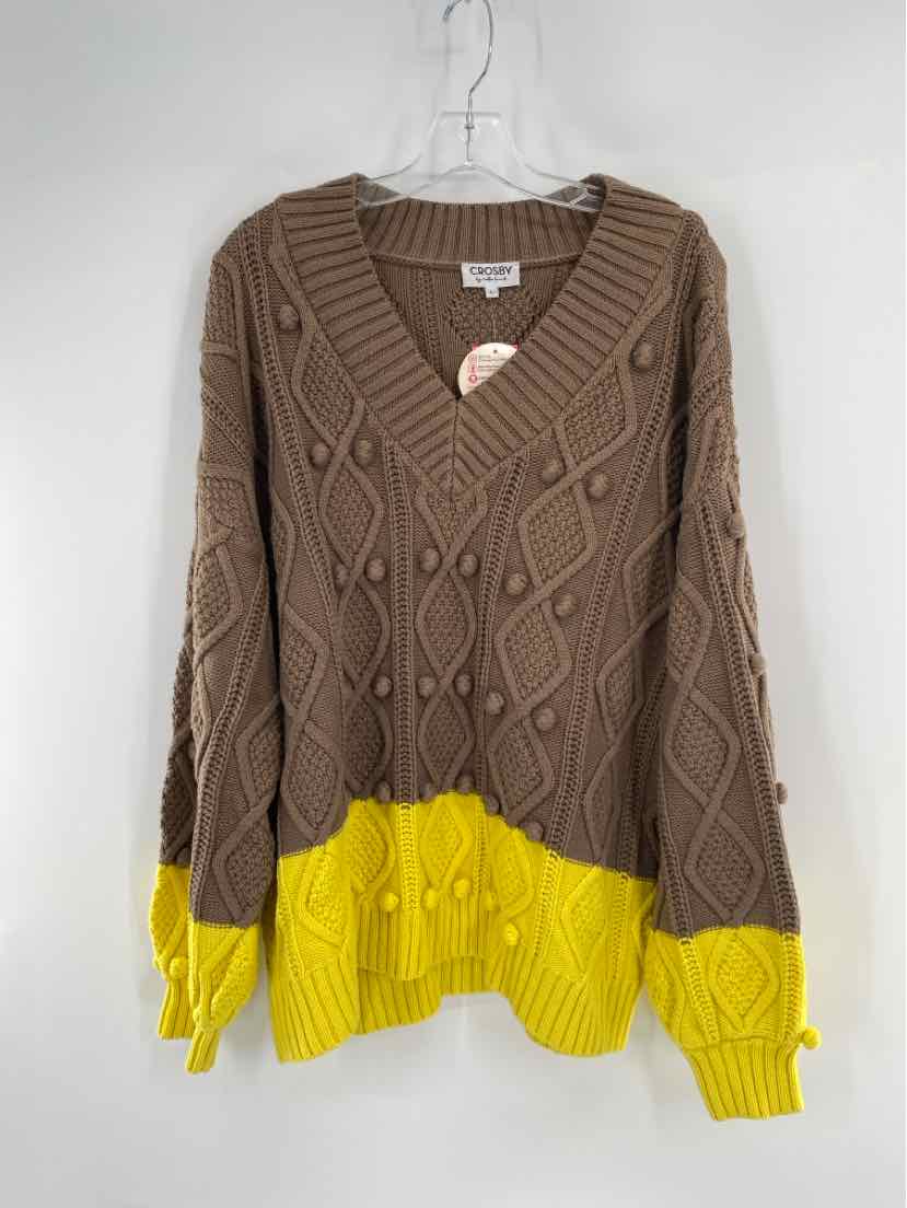 Size L CROSBY Brown Knit Sweater