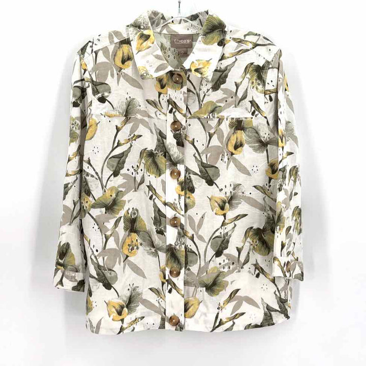 Size L Chico's Ivory Shirt