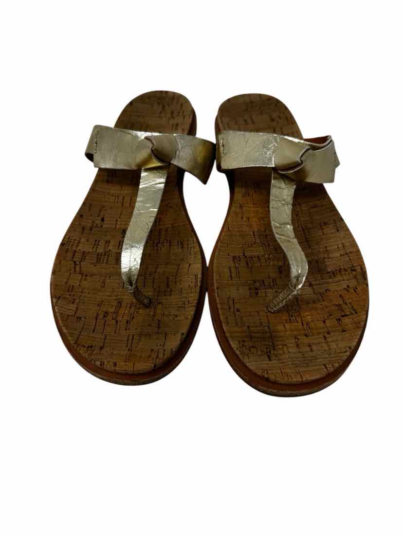 Shoe Size 9 KORK EASE Gold Leather Sandals