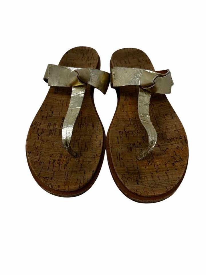 Shoe Size 9 KORK EASE Gold Leather Sandals