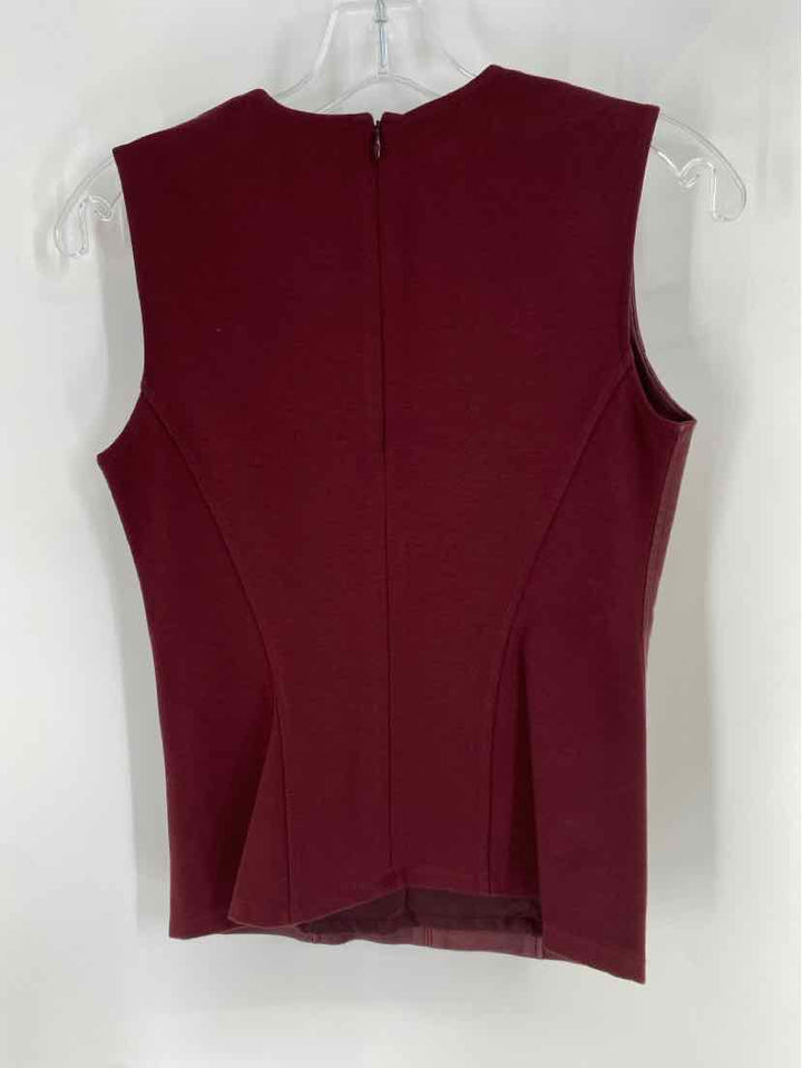 Size Petite THEORY Burgundy Leather Luxury - Shirt