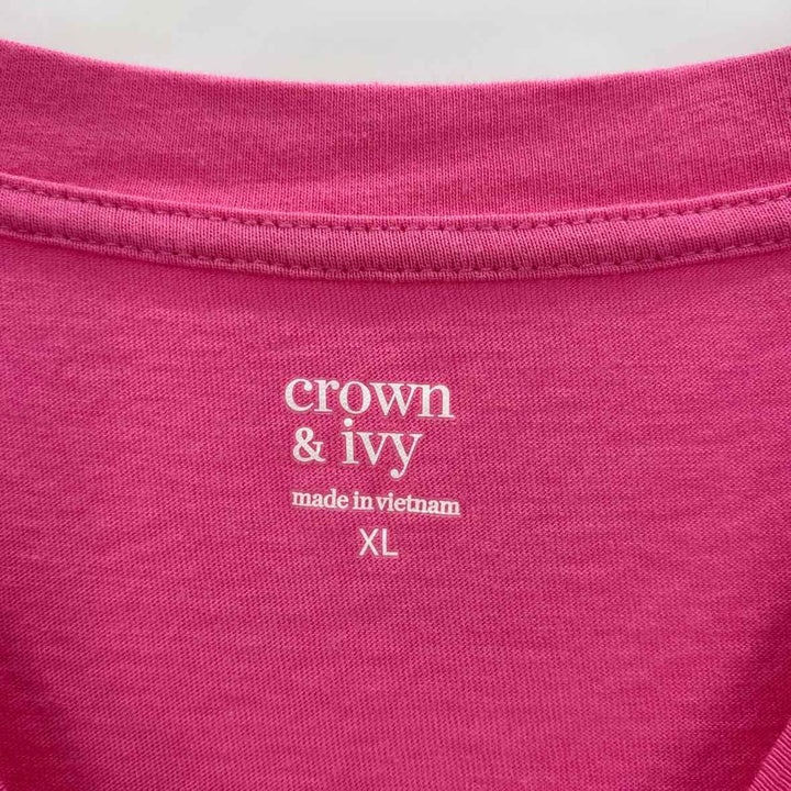 Size XL CROWN & IVY Pink Shirt
