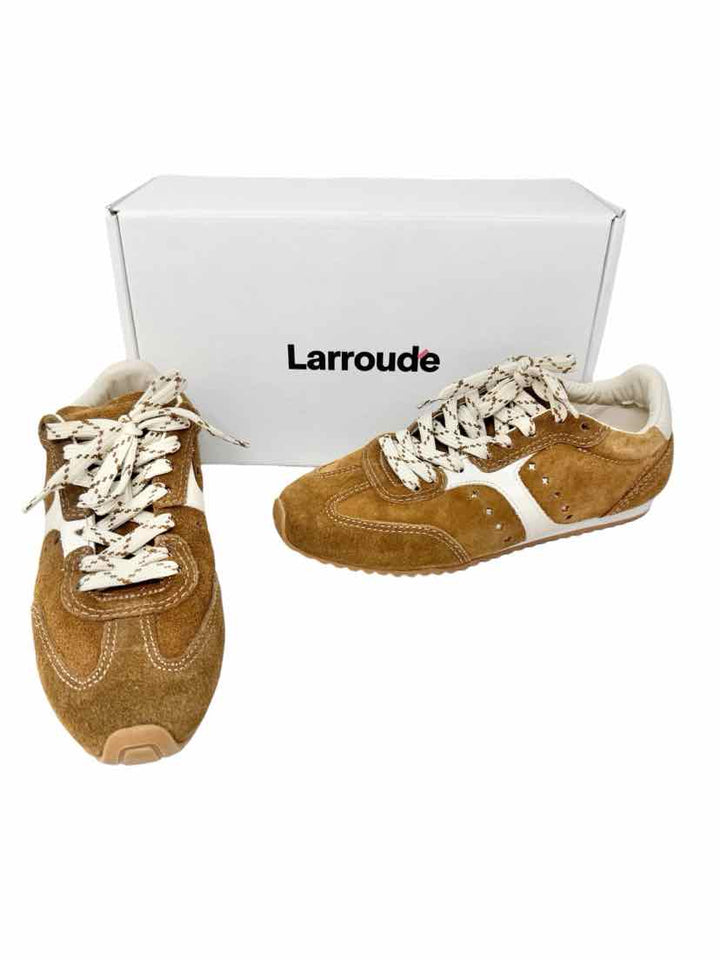 Shoe Size 7 LARROUDE Brown Suede Sneakers