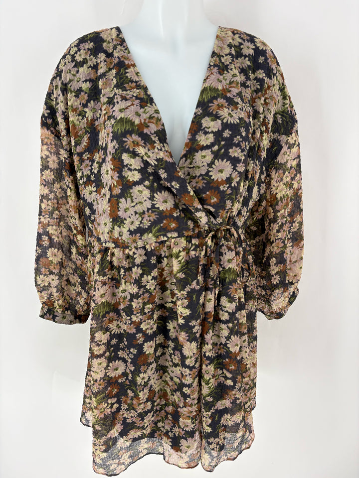 Size XL MADEWELL Purple Print Dress