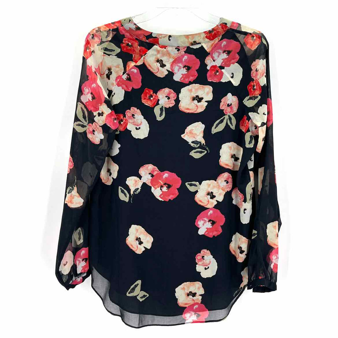 Size S CABI Navy Print Shirt