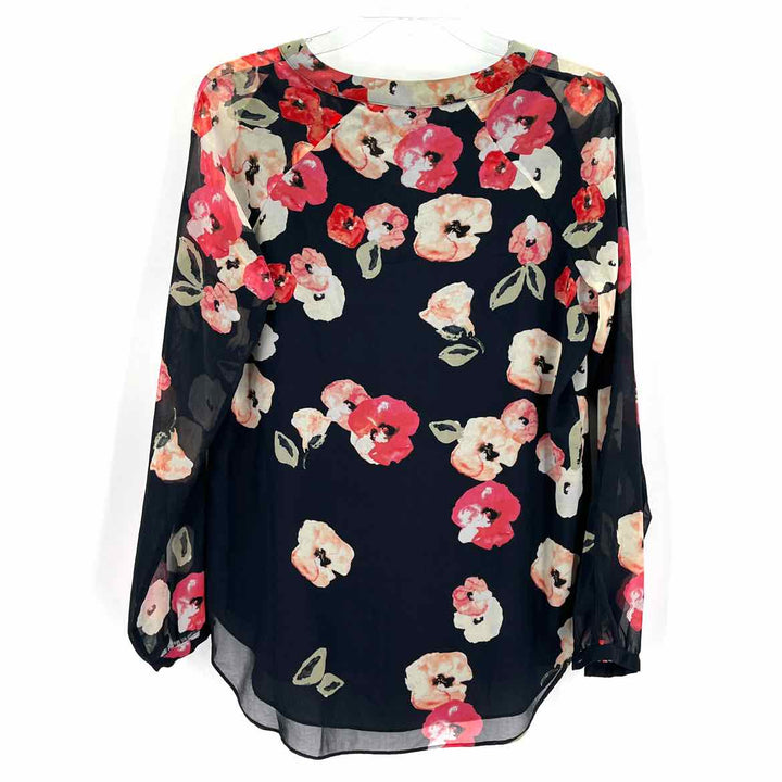 Size S CABI Navy Print Shirt