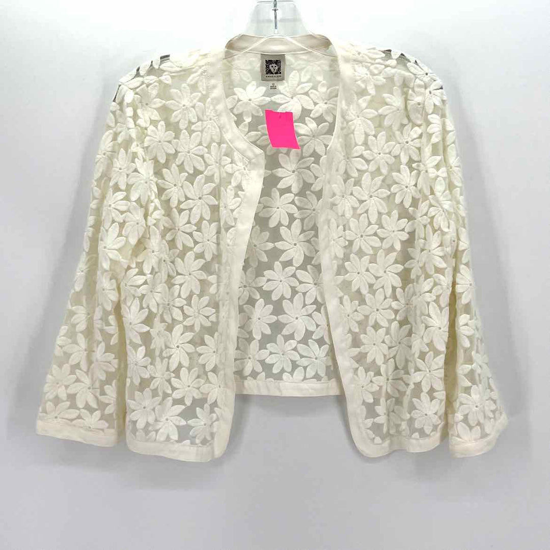 Size 12 Anne Klein Ivory Mesh Cardigan